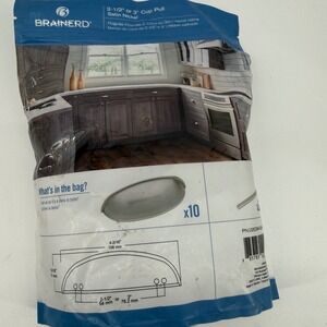 Brainerd 2 1/2 or 3 Inch Satin Nickel Cup Pulls PN1053W SN SP 10 Pack